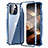 Funda Bumper Lujo Marco de Aluminio Espejo 360 Grados Carcasa LK2 para Apple iPhone 15 Azul