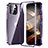 Funda Bumper Lujo Marco de Aluminio Espejo 360 Grados Carcasa LK2 para Apple iPhone 15 Morado