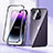 Funda Bumper Lujo Marco de Aluminio Espejo 360 Grados Carcasa LK2 para Apple iPhone 15 Pro Max Morado