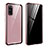 Funda Bumper Lujo Marco de Aluminio Espejo 360 Grados Carcasa LK2 para Samsung Galaxy S20 Oro Rosa