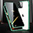 Funda Bumper Lujo Marco de Aluminio Espejo 360 Grados Carcasa M03 para Apple iPhone 15 Pro Verde