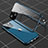 Funda Bumper Lujo Marco de Aluminio Espejo 360 Grados Carcasa M04 para Apple iPhone 13 Azul