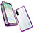 Funda Bumper Lujo Marco de Aluminio Espejo 360 Grados Carcasa M05 para Oppo Find X2 Lite Morado