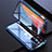 Funda Bumper Lujo Marco de Aluminio Espejo 360 Grados Carcasa M08 para Apple iPhone 13 Pro Azul