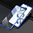 Funda Bumper Lujo Marco de Aluminio Espejo 360 Grados Carcasa M08 para Oppo Reno Ace Azul