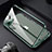 Funda Bumper Lujo Marco de Aluminio Espejo 360 Grados Carcasa M09 para Apple iPhone 13 Pro Verde