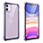 Funda Bumper Lujo Marco de Aluminio Espejo 360 Grados Carcasa M10 para Apple iPhone 11 Morado