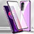 Funda Bumper Lujo Marco de Aluminio Espejo 360 Grados Carcasa P01 para OnePlus 9RT 5G Morado