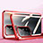 Funda Bumper Lujo Marco de Aluminio Espejo 360 Grados Carcasa P01 para Oppo A95 5G Rojo