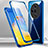 Funda Bumper Lujo Marco de Aluminio Espejo 360 Grados Carcasa P01 para Oppo Find X7 Ultra 5G Azul