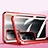 Funda Bumper Lujo Marco de Aluminio Espejo 360 Grados Carcasa P02 para Oppo A55S 5G Rojo