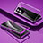 Funda Bumper Lujo Marco de Aluminio Espejo 360 Grados Carcasa P03 para Vivo Y74s 5G Morado