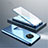 Funda Bumper Lujo Marco de Aluminio Espejo 360 Grados Carcasa para OnePlus 7T Azul