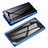 Funda Bumper Lujo Marco de Aluminio Espejo 360 Grados Carcasa para Samsung Galaxy M21 Azul