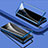 Funda Bumper Lujo Marco de Aluminio Espejo 360 Grados Carcasa para Vivo iQOO U1 Azul