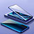 Funda Bumper Lujo Marco de Aluminio Espejo 360 Grados Carcasa T01 para Oppo Find X2 Azul