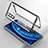 Funda Bumper Lujo Marco de Aluminio Espejo 360 Grados Carcasa T02 para Oppo Find X2 Pro Negro