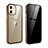 Funda Bumper Lujo Marco de Aluminio Espejo 360 Grados Carcasa T05 para Apple iPhone 12 Mini Oro