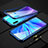 Funda Bumper Lujo Marco de Aluminio Espejo 360 Grados Carcasa T08 para Huawei P30 Lite New Edition Azul
