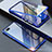 Funda Bumper Lujo Marco de Aluminio Espejo 360 Grados Carcasa T08 para Oppo K1 Azul