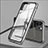 Funda Bumper Lujo Marco de Aluminio Espejo 360 Grados Carcasa T10 para Apple iPhone 11 Pro Plata