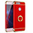 Funda Bumper Lujo Marco de Metal y Plastico Carcasa con Anillo de dedo Soporte A01 para Huawei Honor 8 Rojo