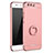 Funda Bumper Lujo Marco de Metal y Plastico Carcasa con Anillo de dedo Soporte A01 para Huawei P10 Plus Oro Rosa