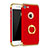 Funda Bumper Lujo Marco de Metal y Plastico Carcasa con Anillo de dedo Soporte A02 para Apple iPhone SE (2020) Rojo