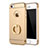 Funda Bumper Lujo Marco de Metal y Plastico Carcasa con Anillo de dedo Soporte A02 para Apple iPhone SE Oro