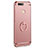Funda Bumper Lujo Marco de Metal y Plastico Carcasa con Anillo de dedo Soporte A06 para Huawei Enjoy 7 Oro Rosa