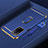Funda Bumper Lujo Marco de Metal y Plastico Carcasa con Anillo de dedo Soporte P01 para Oppo A53s 5G Azul