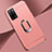 Funda Bumper Lujo Marco de Metal y Plastico Carcasa con Anillo de dedo Soporte P02 para Oppo A55 5G Oro Rosa