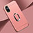 Funda Bumper Lujo Marco de Metal y Plastico Carcasa con Anillo de dedo Soporte para Huawei Honor 50 5G Oro Rosa