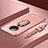 Funda Bumper Lujo Marco de Metal y Plastico Carcasa con Anillo de dedo Soporte para Xiaomi Redmi Note 9T 5G Oro Rosa