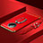 Funda Bumper Lujo Marco de Metal y Plastico Carcasa con Anillo de dedo Soporte para Xiaomi Redmi Note 9T 5G Rojo