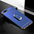 Funda Bumper Lujo Marco de Metal y Plastico Carcasa con Anillo de dedo Soporte T01 para Oppo R17 Neo Azul