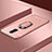 Funda Bumper Lujo Marco de Metal y Plastico Carcasa con Anillo de dedo Soporte T01 para Oppo RX17 Pro Oro Rosa