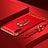 Funda Bumper Lujo Marco de Metal y Plastico Carcasa con Anillo de dedo Soporte T01 para Samsung Galaxy Note 10 Rojo