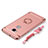 Funda Bumper Lujo Marco de Metal y Plastico Carcasa con Anillo de dedo Soporte y Lanyard para Huawei GR5 Oro Rosa