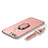 Funda Bumper Lujo Marco de Metal y Plastico Carcasa con Anillo de dedo Soporte y Lanyard para Huawei Nova 2 Plus Oro Rosa