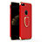 Funda Bumper Lujo Marco de Metal y Plastico con Anillo de dedo Soporte A03 para Apple iPhone 7 Plus Rojo