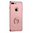 Funda Bumper Lujo Marco de Metal y Plastico con Anillo de dedo Soporte para Apple iPhone 7 Plus Oro Rosa