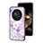 Funda Bumper Silicona Gel Espejo Flores Carcasa para Huawei Honor Magic6 Lite 5G Purpura Claro