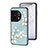 Funda Bumper Silicona Gel Espejo Flores Carcasa para OnePlus 11 5G Cian