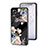 Funda Bumper Silicona Gel Espejo Flores Carcasa para Oppo A17 Negro