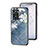 Funda Bumper Silicona Gel Espejo Flores Carcasa para Oppo A77 4G Azul