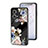 Funda Bumper Silicona Gel Espejo Flores Carcasa para Oppo F21 Pro 4G Negro