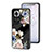 Funda Bumper Silicona Gel Espejo Flores Carcasa para Oppo Reno11 5G Negro