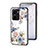 Funda Bumper Silicona Gel Espejo Flores Carcasa para Vivo Y16 Blanco