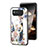 Funda Bumper Silicona Gel Espejo Flores Carcasa S01 para Asus ROG Phone 6 Blanco